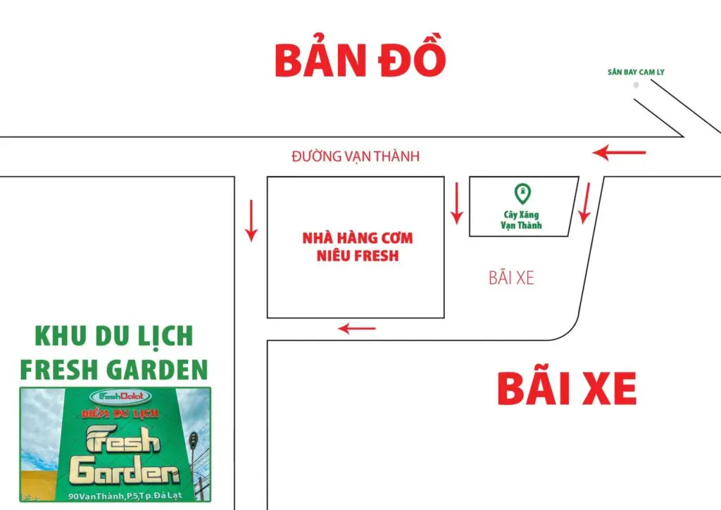 Sơ đồ hướng dẫn đường đến Fresh Garden Đà Lạt