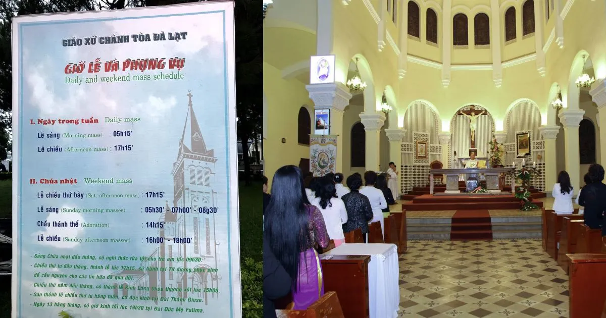 Thời gian đi lễ của Nhà thờ Con Gà