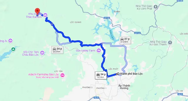 Maps Chùa Di Đà Bảo Lộc