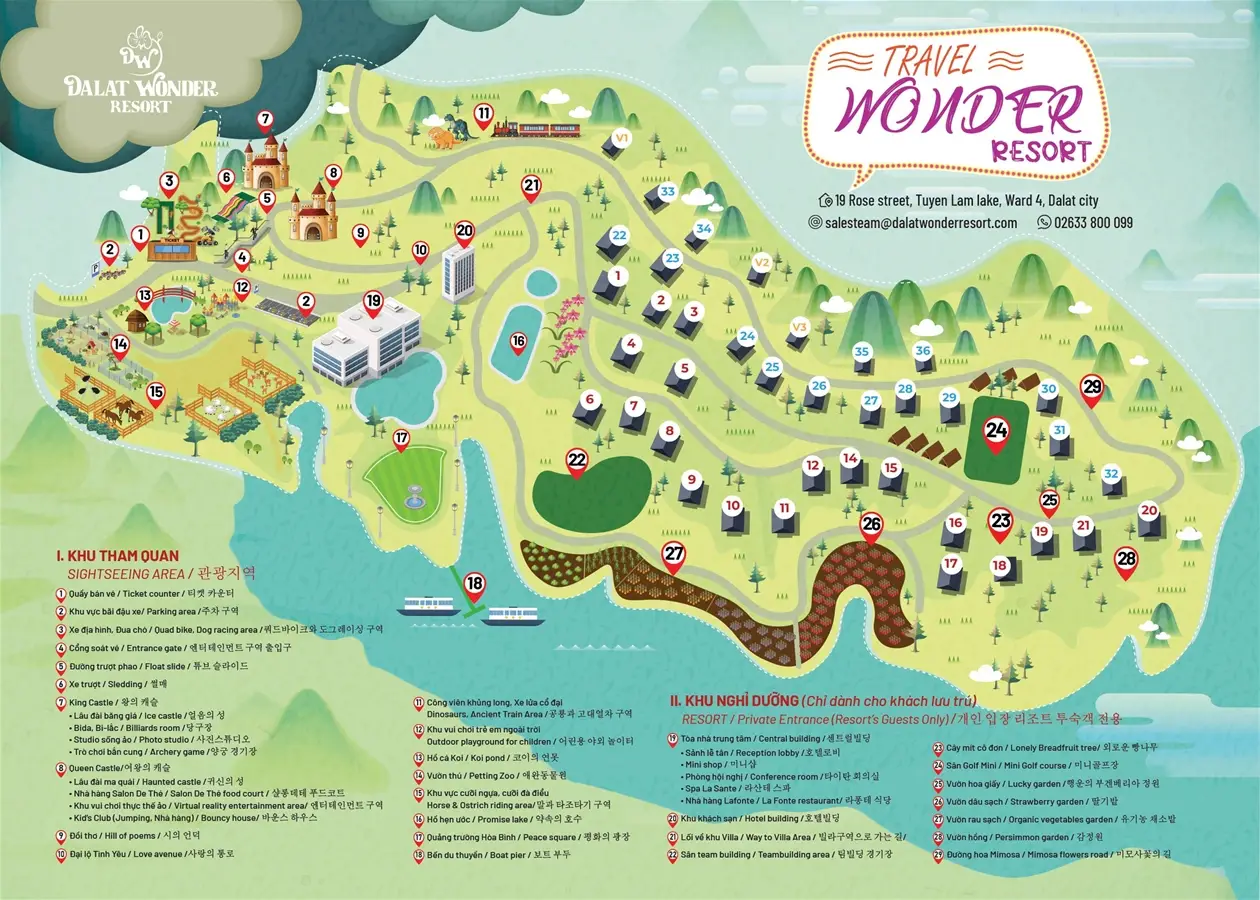 Bản đồ tham quan Dalat Wonderland số 1